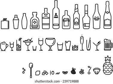 Drinking guide icon set