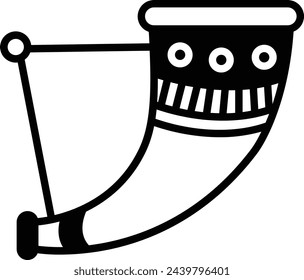 Drinking Horn glyph and line vector illustration