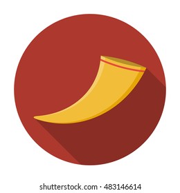 Drinking horn icon flat