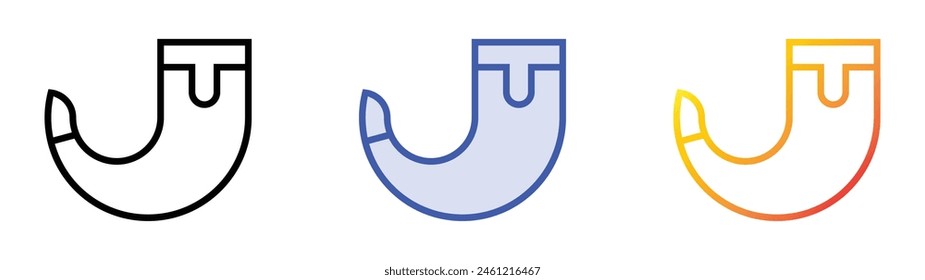 drinking horn icon. Linear, Blue Fill and Gradient Style Design Isolated On White Background