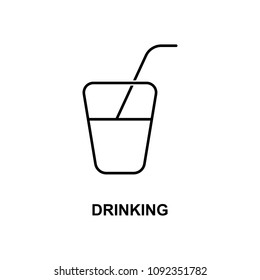 drinking icon. Element of simple web icon with name for mobile concept and web apps. Thin line drinking icon can be used for web and mobile on white background