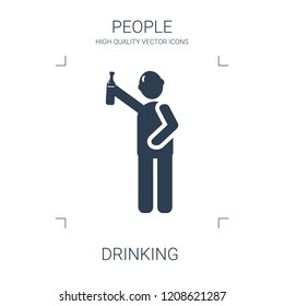 drinking icon. high quality filled drinking icon on white background. from people collection flat trendy vector drinking symbol. use for web and mobile