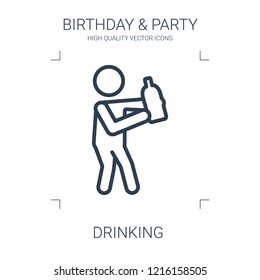 drinking icon. high quality line drinking icon on white background. from birthday party collection flat trendy vector drinking symbol. use for web and mobile