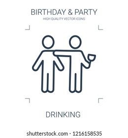 drinking icon. high quality line drinking icon on white background. from birthday party collection flat trendy vector drinking symbol. use for web and mobile
