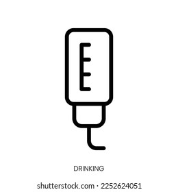 drinking icon. Line Art Style Design Isolated On White Background