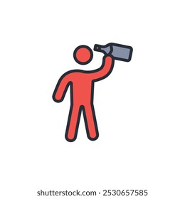 drinking icon. vector.Editable stroke.linear style sign for use web design,logo.Symbol illustration.