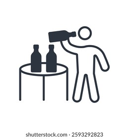 drinking icon. vector.Editable stroke.linear style sign for use web design,logo.Symbol illustration.