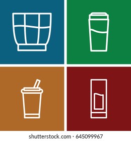 Drinking icons set. set of 4 drinking outline icons such as
