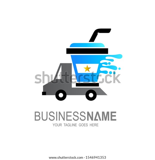 Drinking logo in\
the car, Water delivery\
service