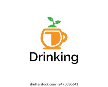 Trinklogo-Design, Saftglas-Vektorgrafik