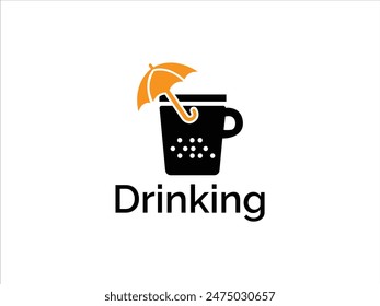 Trinklogo-Design, Saftglas-Vektorgrafik