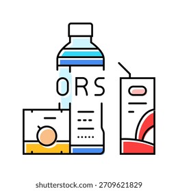 Beber solución de rehidratación oral Icono de color Vector. Beber solución de rehidratación oral Signo