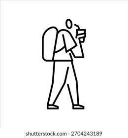 drinking outline icon. a man drinking illustration.