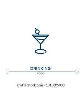 drinking outline vector icon. simple element illustration. drinking outline icon from editable food concept. can be used for web and mobile
