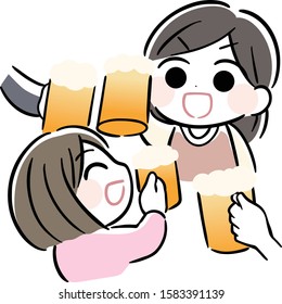 Drinking party banquet toast illustration