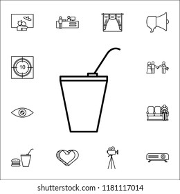 drinking in plastic cup icon. Cinema icons universal set for web and mobile