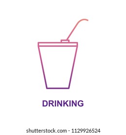 drinking in plastic cup icon in Nolan style