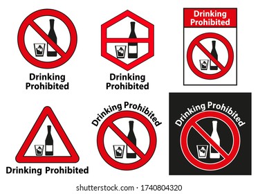 Está prohibido beber,No hay señal de alcohol aislado en el fondo blanco