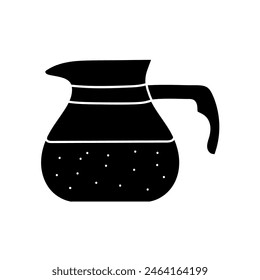 Drinking serving jug coffee, tea, milk, chocolate beverage black hand drawn icon