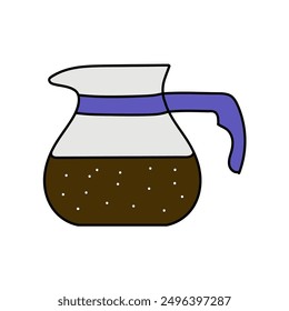 drinking serving jug hand drawn color vector illustration