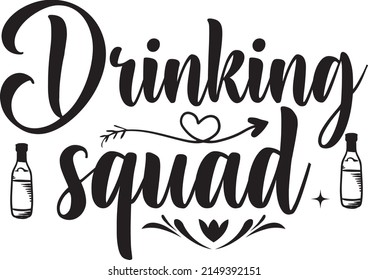 Drinking squad, Beer Svg Design, Vector File.
