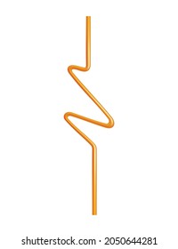 Drinking straw in abstract design or form. Color disposable plastic and flexible straw for beverage juice and cocktail. Vector illustration of curved pipe line