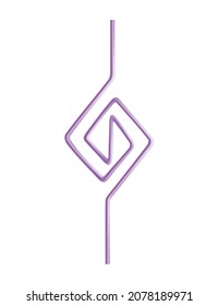 Drinking straw in abstract design or form. Color disposable plastic and flexible straw for beverage juice and cocktail. Vector illustration of curved pipe line