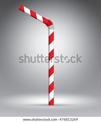 Drinking Straw On Grey Vector Illustration 스톡 벡터(사용료 없음) 476813269 ...