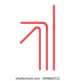 Drinking straws set isolated on a white background. Vector illustration