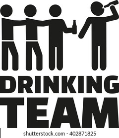 Drinking Team with beer drinking men icon