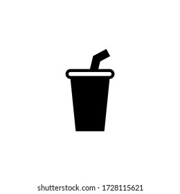 Drinking vector icon in black solid flat design icon isolated on white background