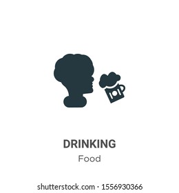Drinking vector icon on white background. Flat vector drinking icon symbol sign from modern food collection for mobile concept and web apps design.