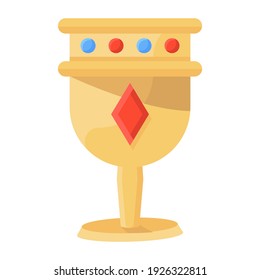 
Drinking vessel, goblet flat vector design 
