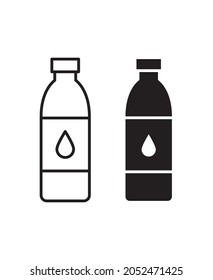 botella de agua potable icono plano vector
