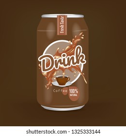 Drinking water cans for coffee.illustration vector