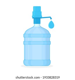 Drinking water, gallon drinking water pump on white background flat design vector illustration