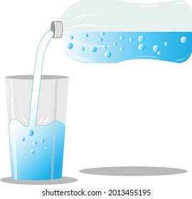 drinking water glass and bottle vector design