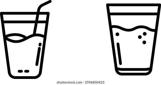 "Drinking Water Glass Icon Representing Hydration, Health, and Beverage"