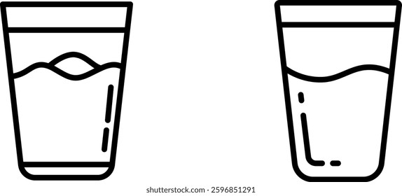 "Drinking Water Glass Icon Representing Hydration, Health, and Refreshment"