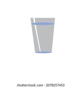 Drinking water glass vector minimalist illustration