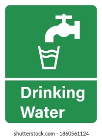 Drinking water green safery sign. Clipart image.