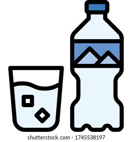 Drinking water icon, Beverage filled style vector illustration