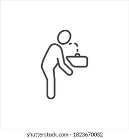 Drinking water icon on white background