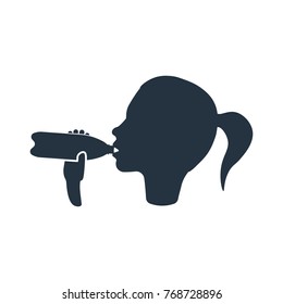 drinking water icon on white background, fitness, sport