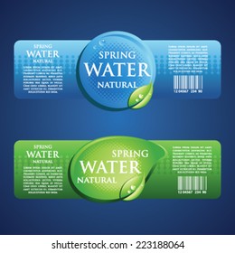 Drinking Water Label in Blue and green 