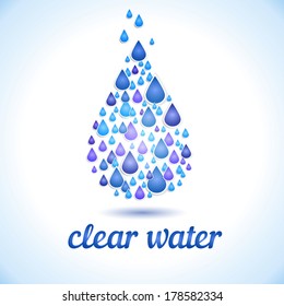 Drinking and Water Label vector.