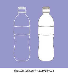 Drinking water in plastic bottles. Empty tag template for your design.