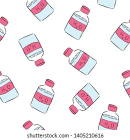 drinking water seamless pattern on white background vector illustration 