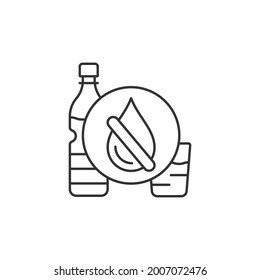 Icono lineal de escasez de agua potable. Fuente natural contaminada. El saneamiento no ha mejorado. Ilustración personalizable de línea delgada. Símbolo de contorno. Dibujo de contorno aislado del vector. Trazo editable