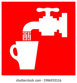 Drinking Water Symbol Sign ,Vector Illustration, Isolate On White Background Label .EPS10